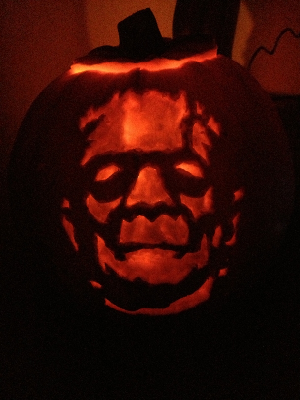 Frankenstein Engraved Pumpkin