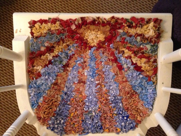 Rag rug chair pad